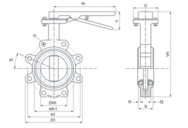 PEGLER DUCTILE IRON BUTTERFLY VALVE FULLY LUGGED PN16 V905 | DN 150