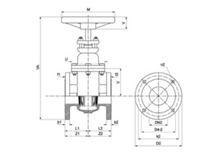 PEGLER DUCTILE IRON GATE VALVE PN16 V950 | DN 65
