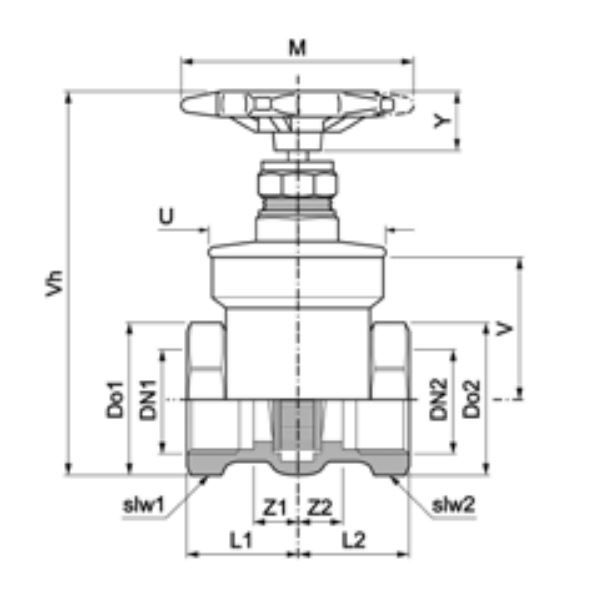 PEGLER BRASS GATE VALVE PN20 1068 PT | 2 1/2 IN