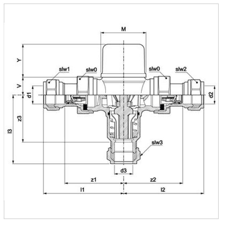 PEGLER THERMOSTATIC MIXING VALVE, COPPER X COPPER PEG402 | 15 MM