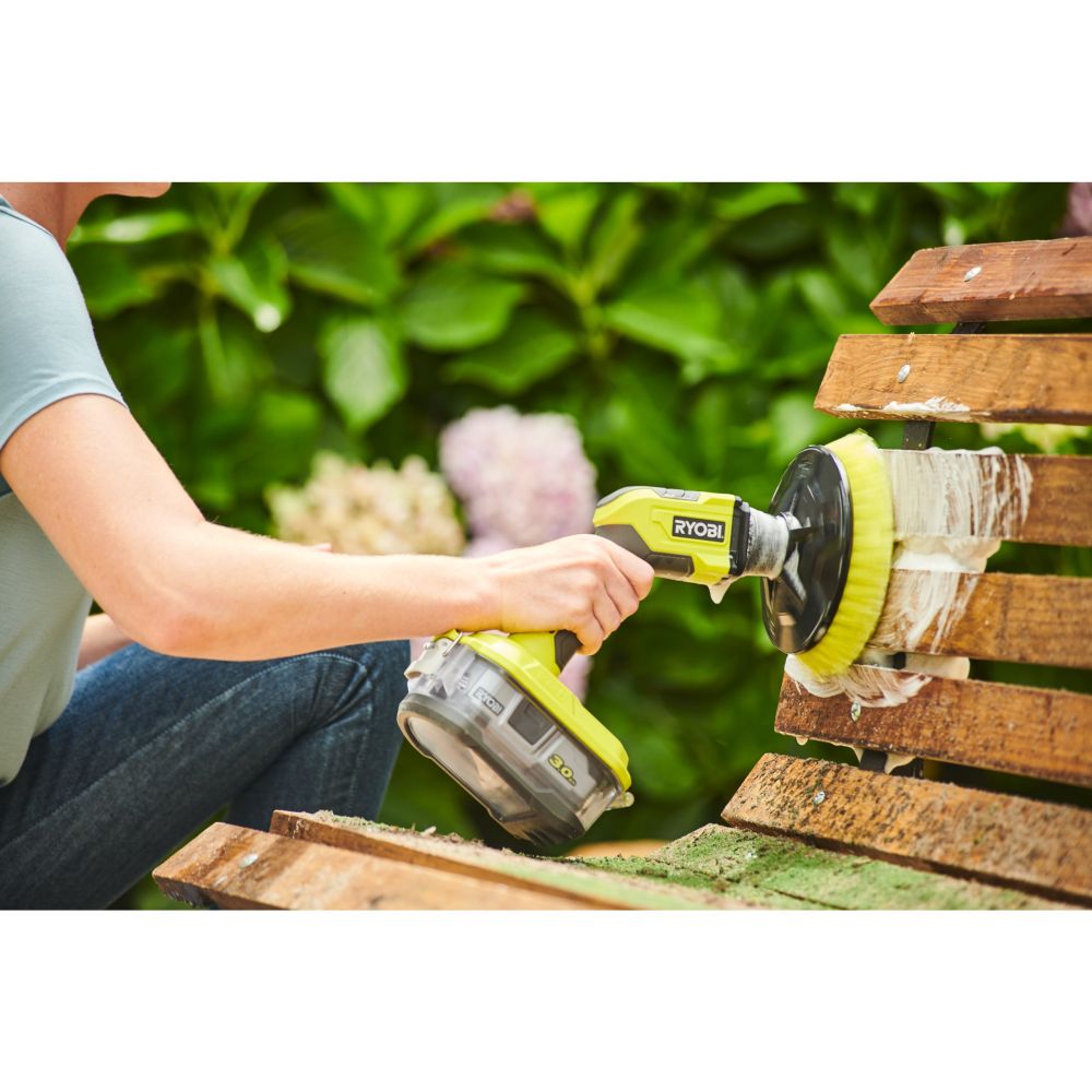 RYOBI 18V ONE+ CORDLESS COMPACT POWER SCRUBBER, BARE TOOL [R18CPS-0]