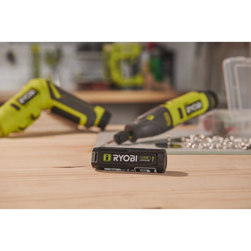 RYOBI 4V USB LITHIUM BATTERY AND POWER BANK, 3.0 AH [RB4L30]