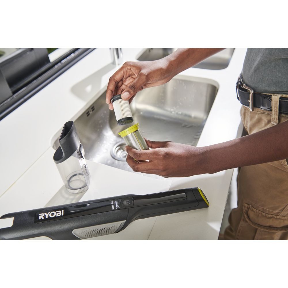 RYOBI 4V USB LITHIUM CORDLESS HAND VACUUM KIT WITH CHARGING BASE STATION, 2 X 2.0 AH BATTERY [RHV44-220G]