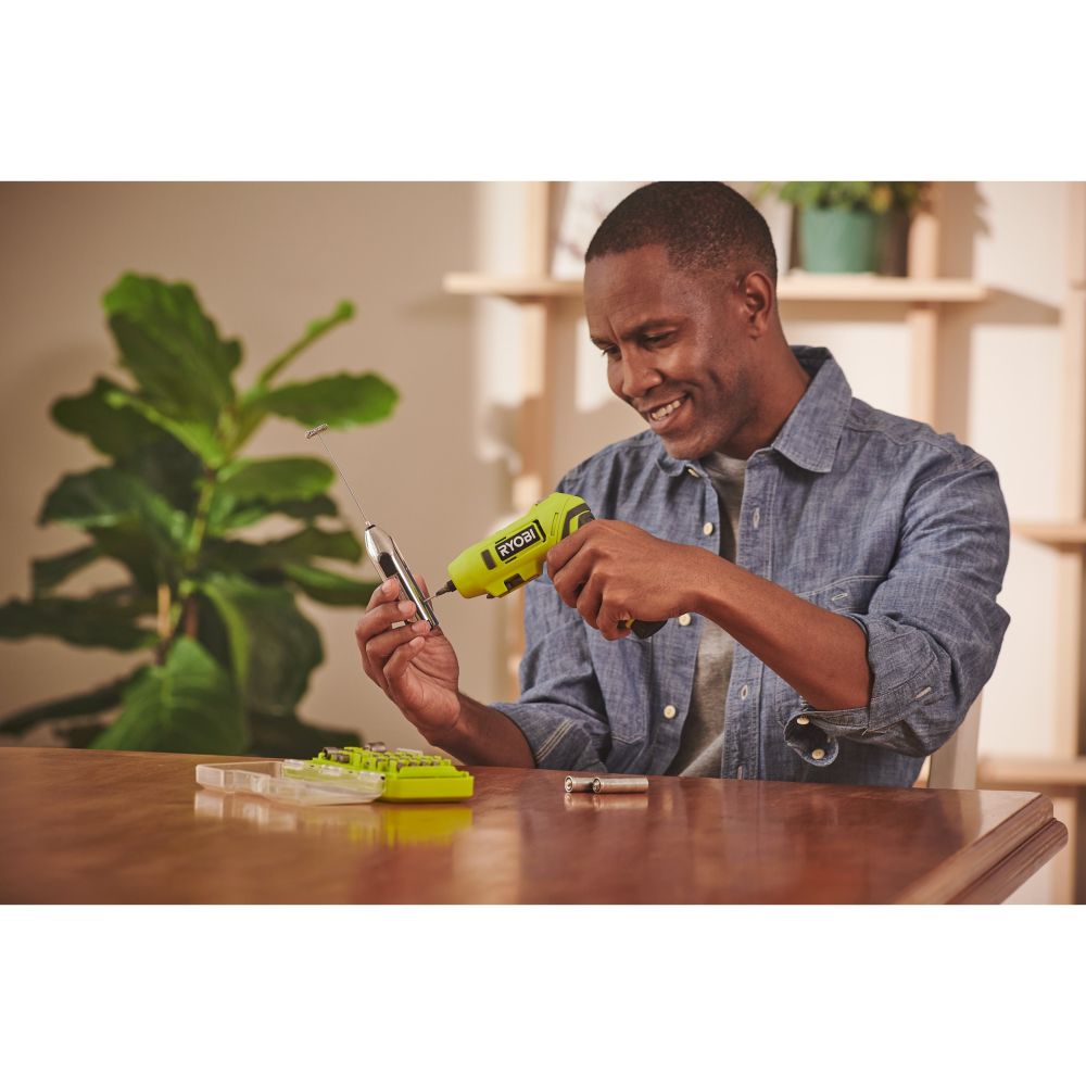 RYOBI 4V USB LITHIUM CORDLESS PIVOTING SCREWDRIVER, 1X4V 2.0 BATTERY [RSDP4-120G]