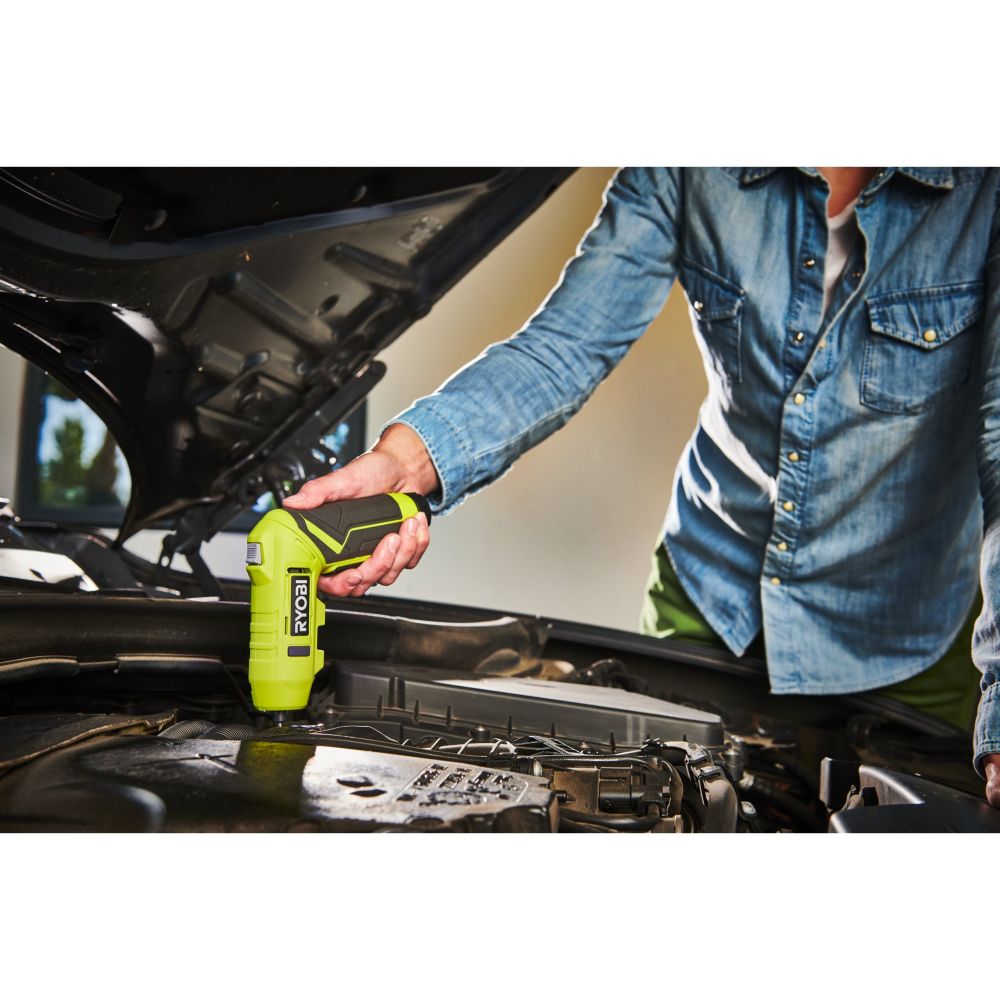 RYOBI 4V USB LITHIUM CORDLESS PIVOTING SCREWDRIVER, 1X4V 2.0 BATTERY [RSDP4-120G]