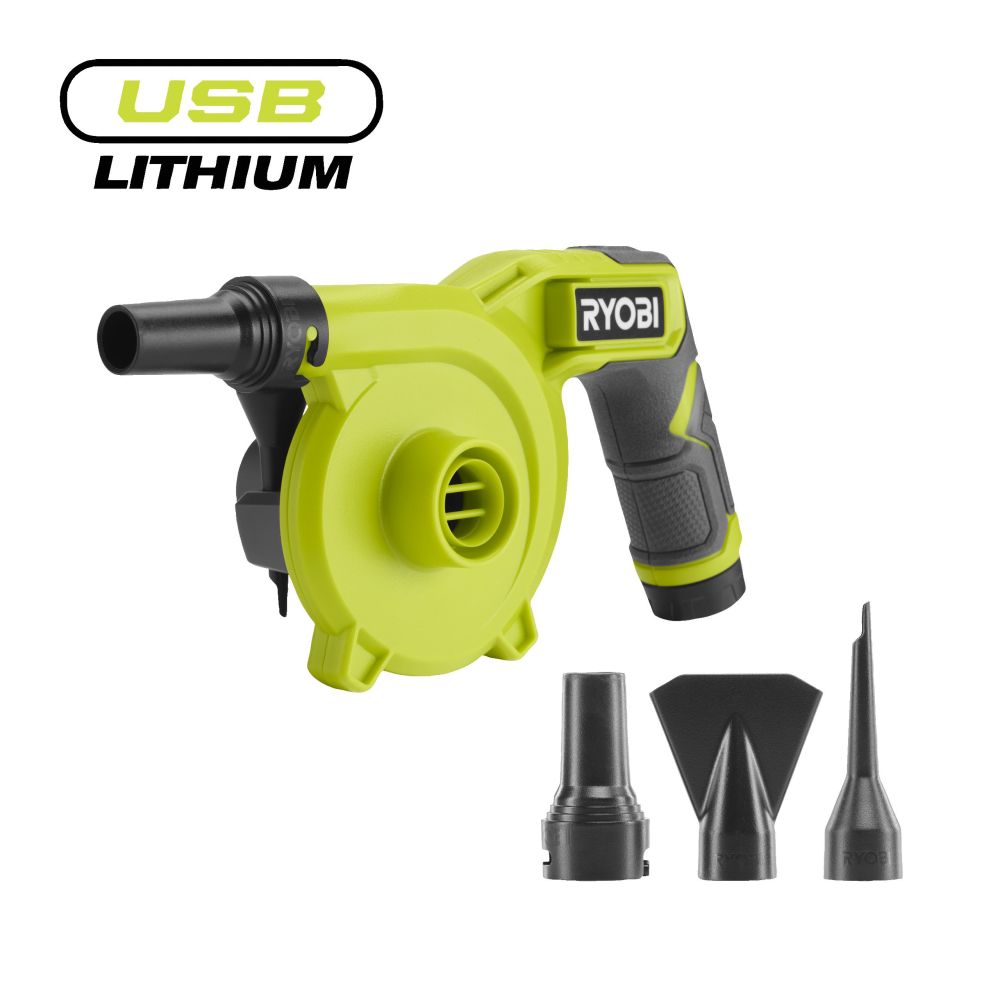 RYOBI 4V USB LITHIUM CORDLESS HIGH VOLUME INFLATOR, BARE TOOL [RVI4-0]