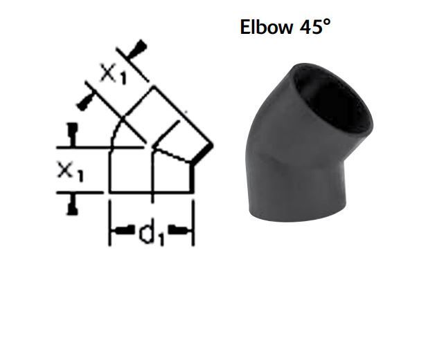 HDPE 45DEG ELBOW 75MM