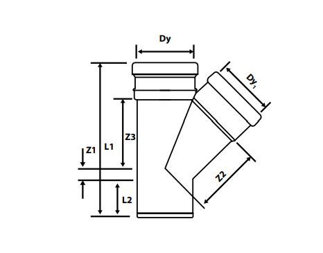 UPVC DRAIN Y BRANCH 45 DEG 160MM