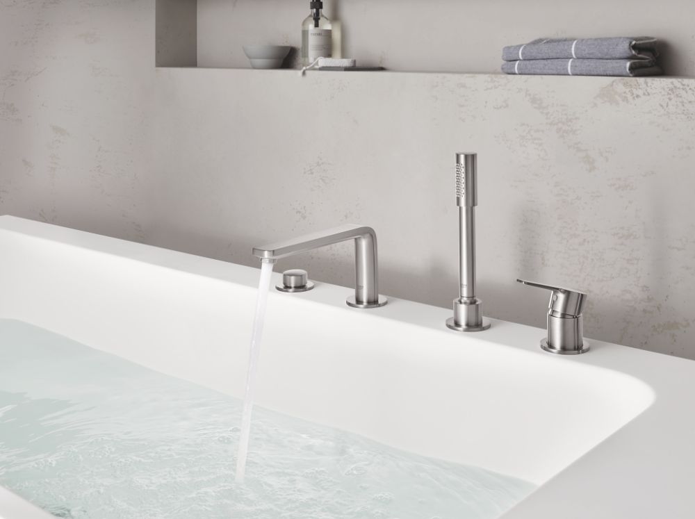 GROHE LINEARE 4-HOLE SINGLE-LEVER BATH COMBINATION MIXER | CHROME - ALTERNATIVE CODE: GH1957710F