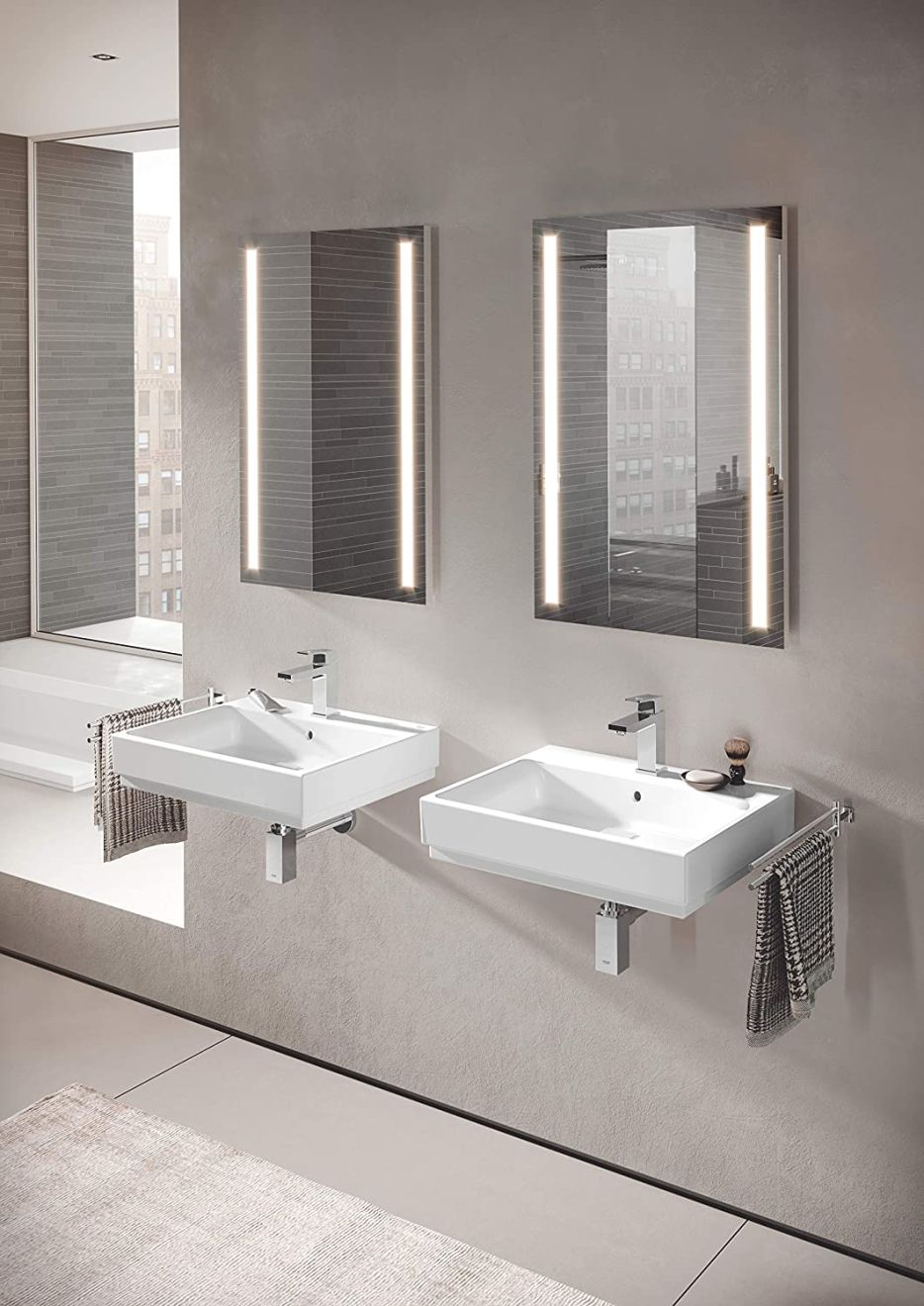 GROHE EUROCUBE SINGLE-LEVER BASIN MIXER | CHROME M-SIZE 1/2 IN