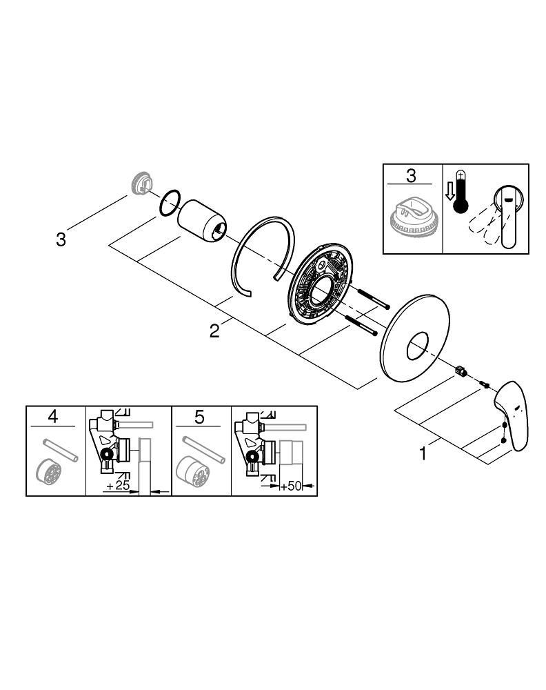 GROHE EUROSTYLE SINGLE-LEVER SHOWER MIXER | MOON WHITE/CHROME