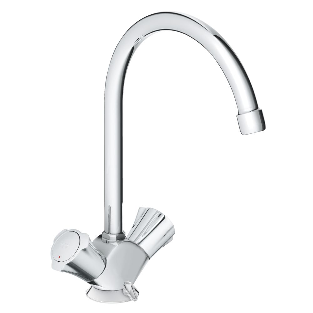GROHE COSTA L 1-HOLE 2 HANDLE SINK MIXER, C-SPOUT | CHROME