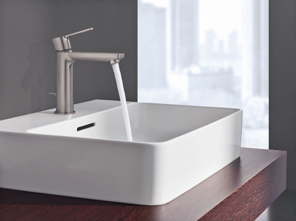 GROHE LINEARE SINGLE-LEVER BASIN MIXER | S-SIZE SUPERSTEEL 1/2 IN