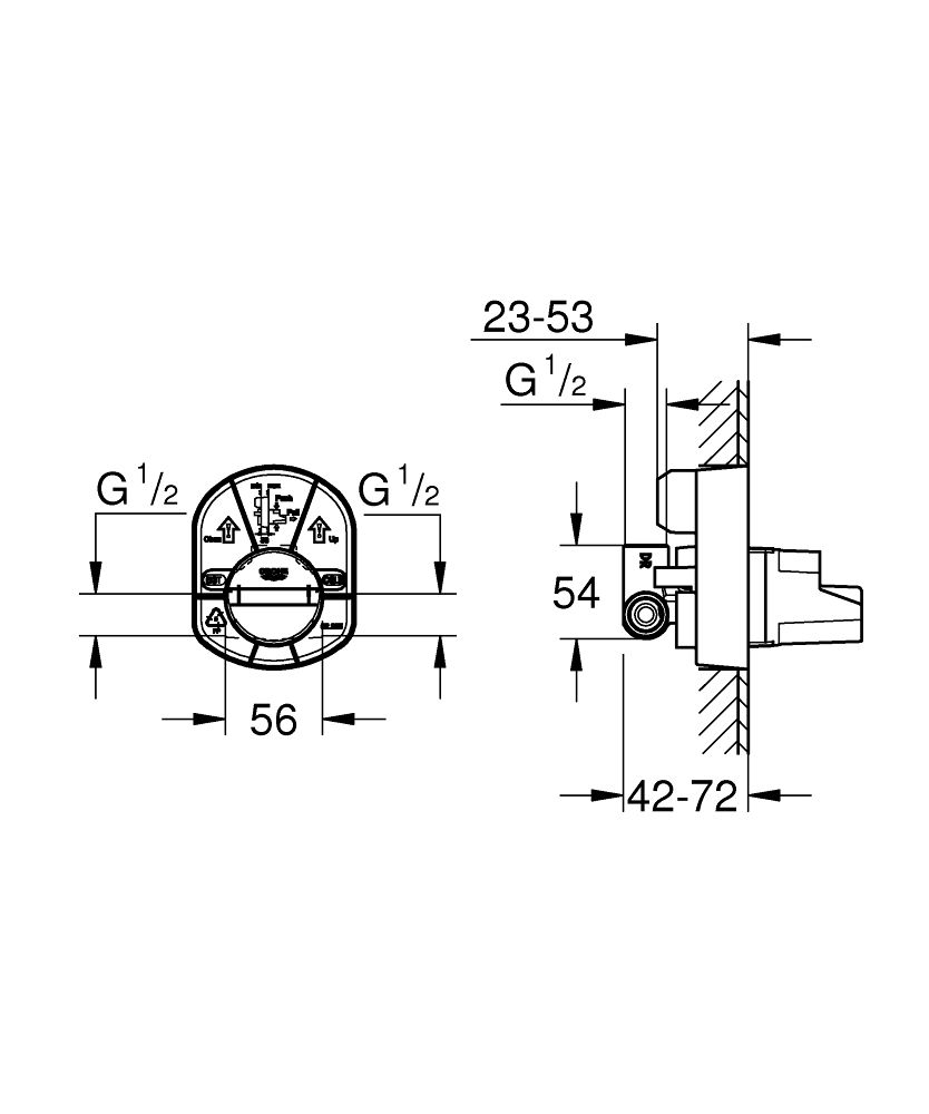 GROHE SINGLE-LEVER MIXER CONCEALED BODY, FOR SHOWER | 1/2 IN