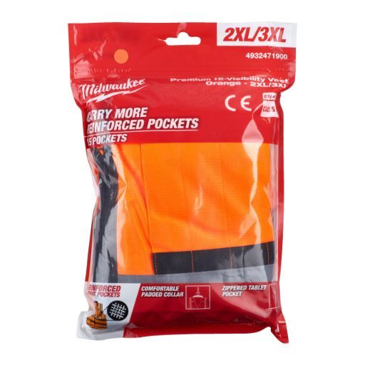 MILWAUKEE PREMIUM HI-VISIBILITY VEST ORANGE - 2XL/3XL | 1PC