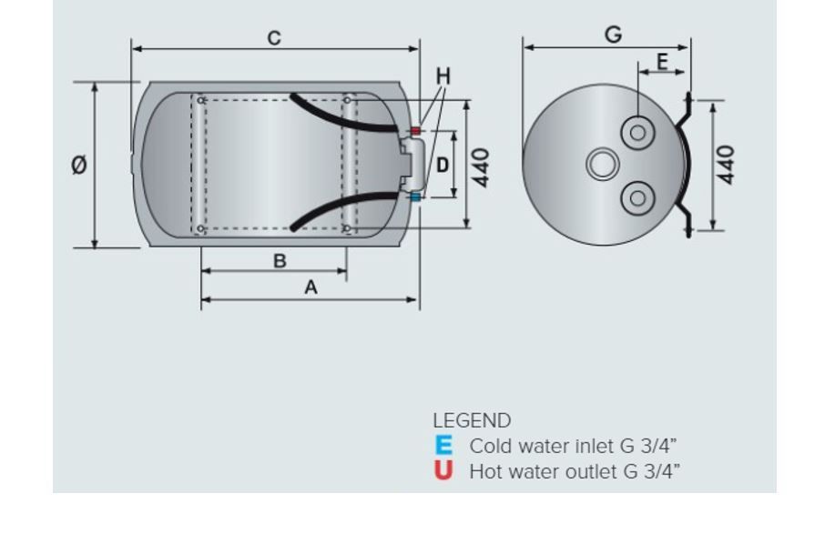 ARISTON EWH ARI 200 HORD 570 THERMO [200 LTR] [HORIZONTAL]