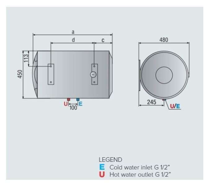 ARISTON EWH PRO1 ECO 80H 1,5K [80 LTR] [HORIZONTAL]