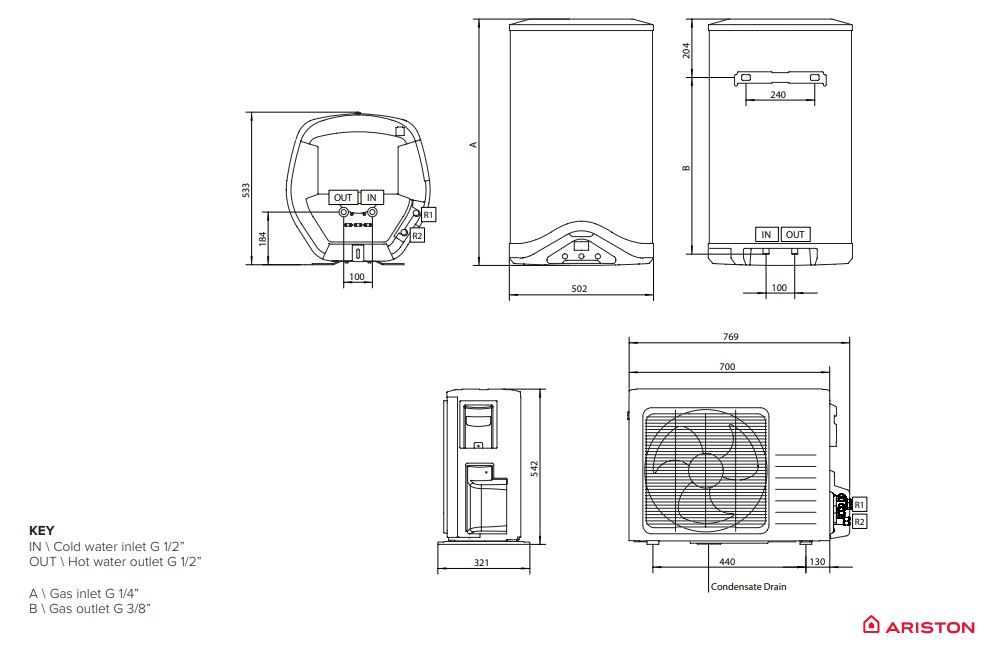 ARISTON WALL HUNG RESIDENTIAL HEAT PUMPS NUOS SPLIT 110 WH