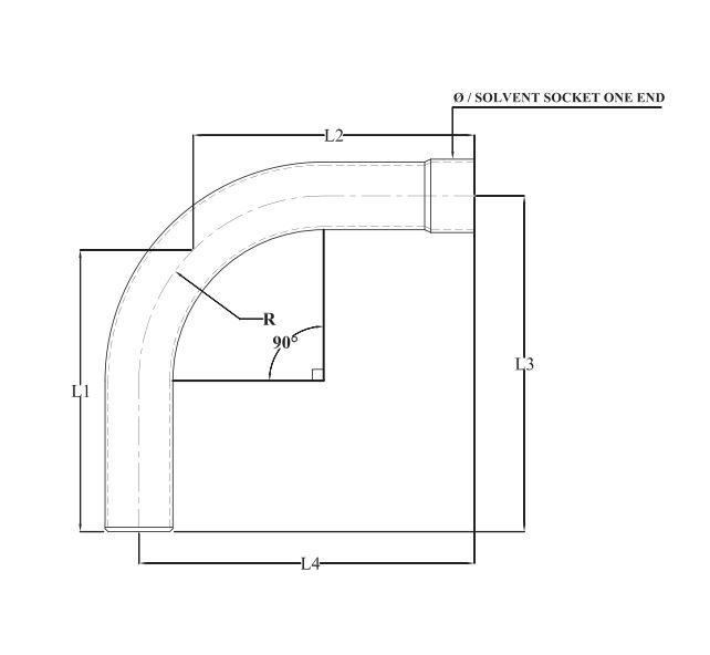 UPVC DUCT 90 DEG CL C L/R BEND 2