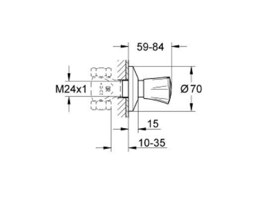 GROHE COSTA L CONCEALED VALVE EXPOSED PART | CHROME