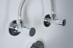 GROHE ANGLE VALVE, PRE-ROUGHENED CONNECTION THREAD | CHROME 1/2 IN X 3/8 IN