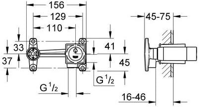 GROHE 2-HOLE SINGLE-LEVER BASIN MIXER CONCEALED BODY | 1/2 IN
