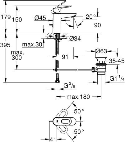 GROHE BAULOOP BASIN MIXER 1/2? S-SIZE [ALTERNATE CODE]