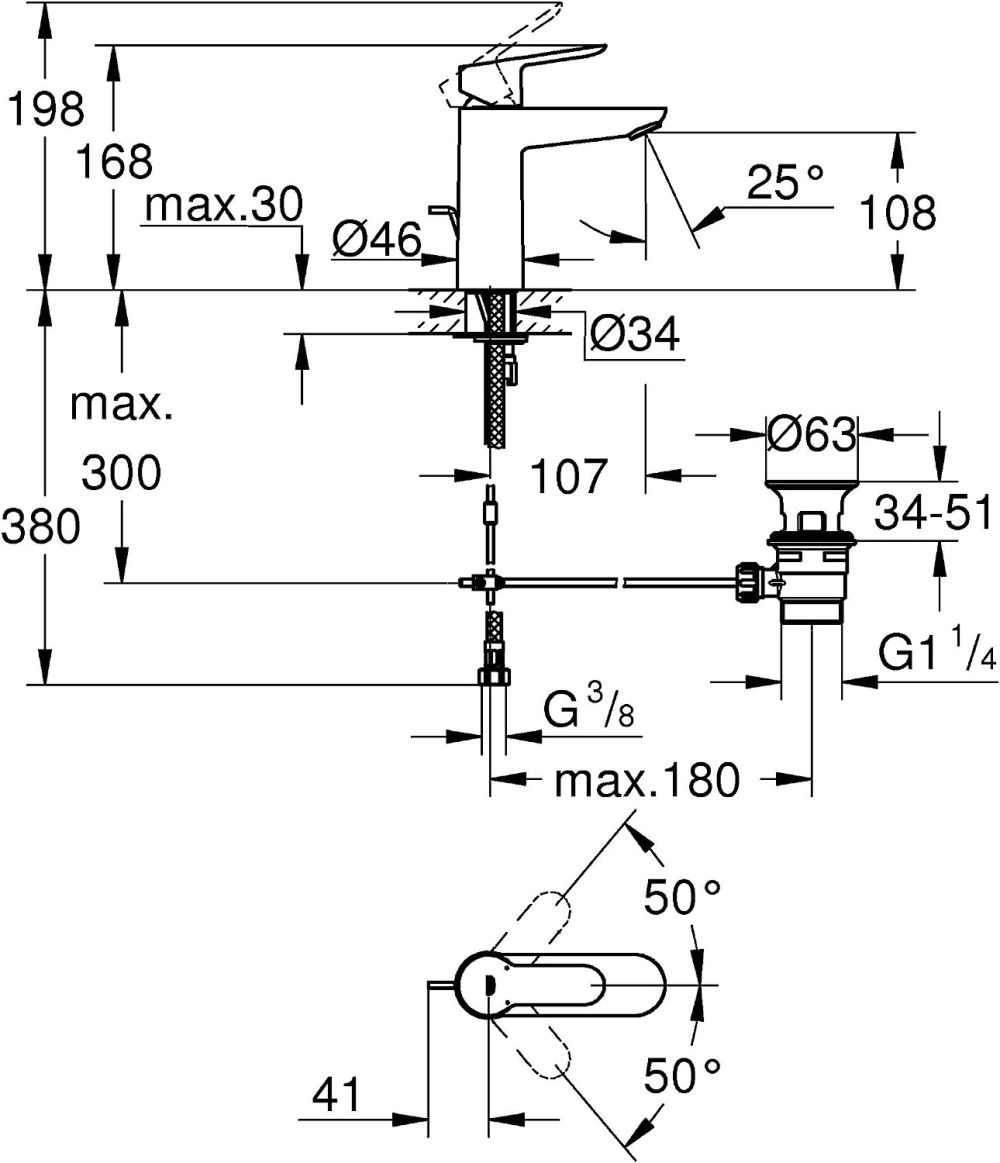 GROHE BAUEDGE SINGLE-LEVER BASIN MIXER