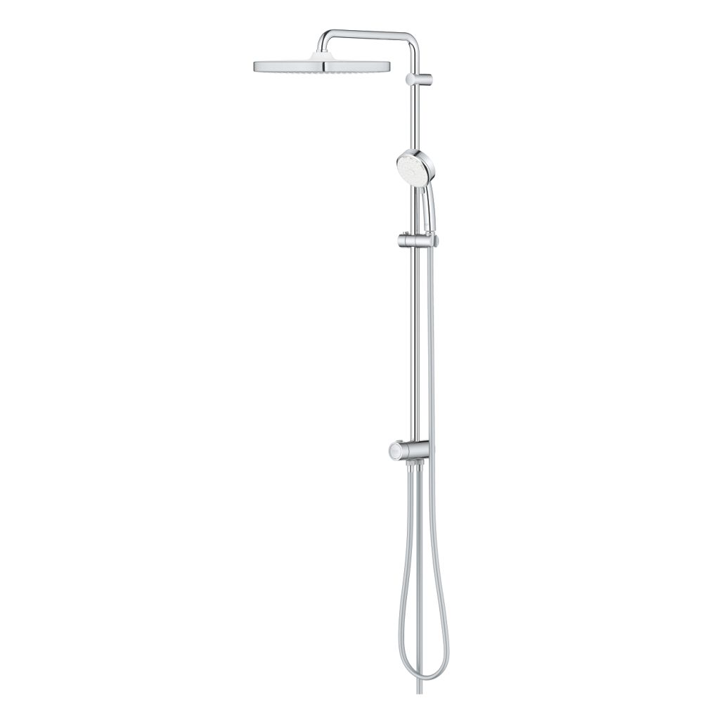 GROHE TEMPESTA COSMOPOLITAN SYSTEM 250 CUBE SHOWER SYSTEM WITH DIVERTER FOR WALL MOUNTING | CHROME