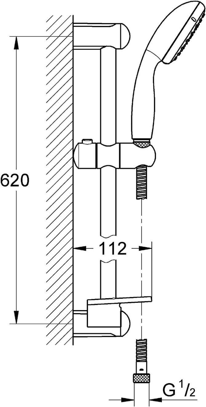 GROHE TEMPESTA 100 SHOWER RAIL SET | 2 SPRAYS | CHROME