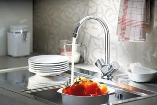 GROHE COSTA L 1-HOLE 2 HANDLE SINK MIXER, C-SPOUT | CHROME 1/2 IN