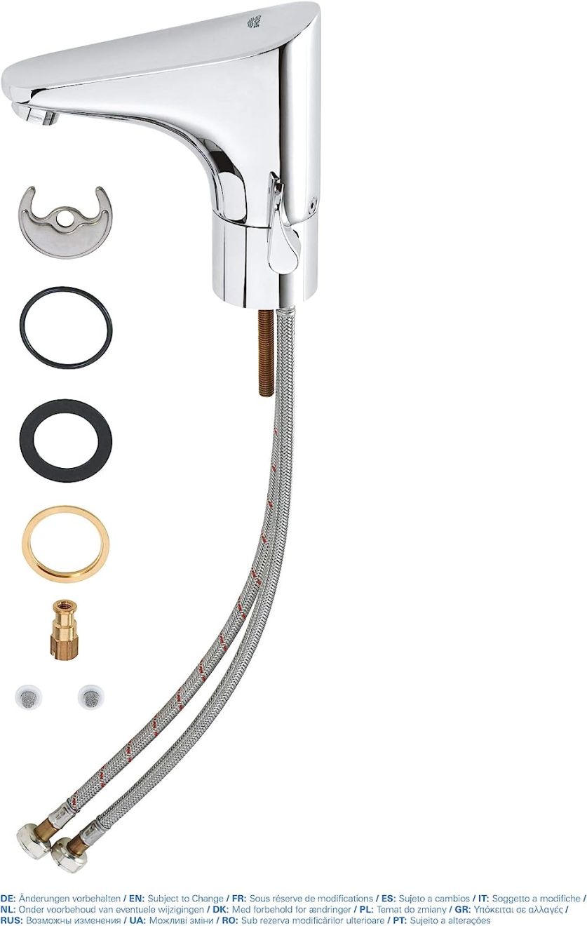 GROHE EUROPLUS E INFRA-RED BASIN MIXER WITH MIXING DEVICE & TEMPERATURE LIMITER | CHROME 1/2 IN