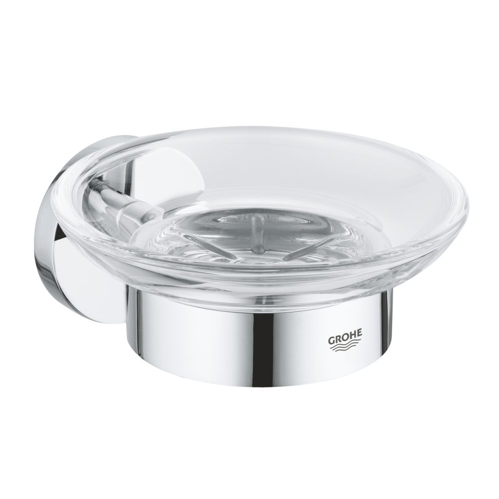 GROHE ESSENTIALS SOAP DISH WITH HOLDER | CHROME