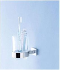 GROHE ESSENTIALS CRYSTAL GLASS WITH HOLDER | CHROME