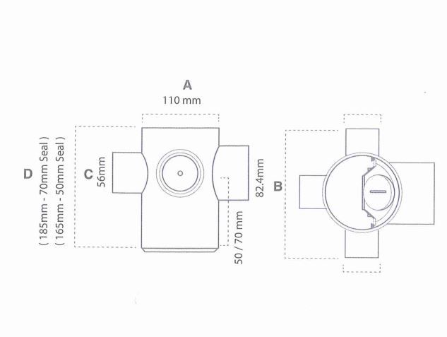 ABS FLOOR TRAP 50MM S/W 4X3X2