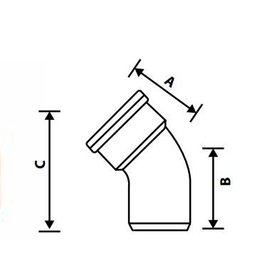 UPVC DRAIN ELBOW 45 DEG 82MM