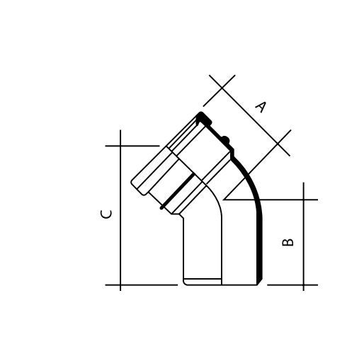 UPVC SOIL BEND 45 DEG 4