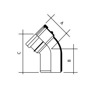 UPVC SOIL BEND 45DEG 6