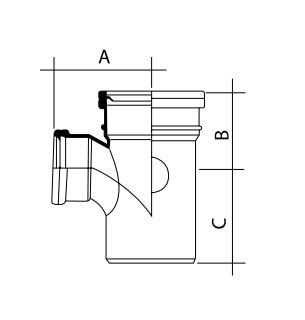UPVC SOIL DBL SKT TEE 921/2 DEG 6''X4