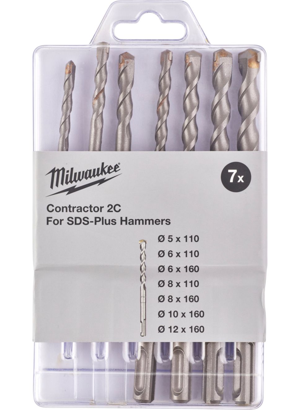 MILWAUKEE HAMMER DRILL BIT SDS+ CONTRACTOR SET - 7 PC EU