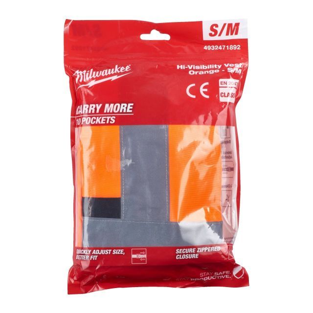 MILWAUKEE HIGH-VISIBILITY VEST ORANGE - S/M | 1 PC