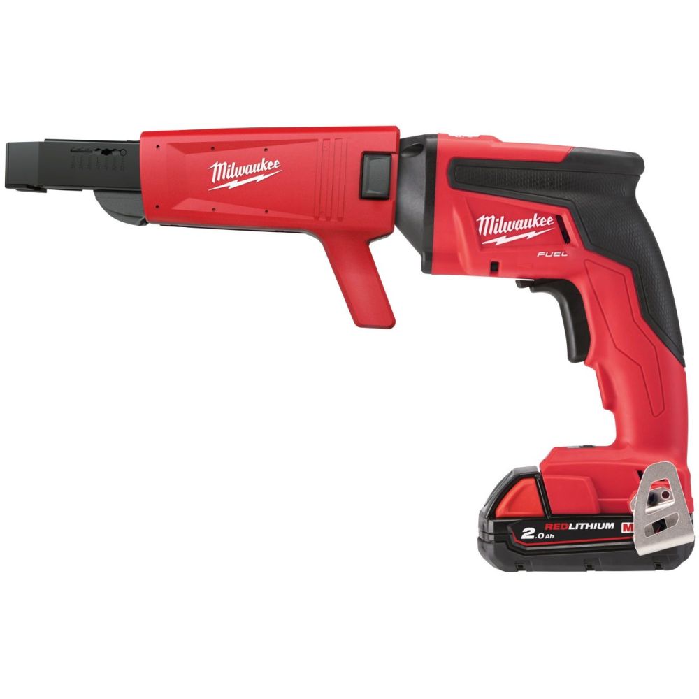 MILWAUKEE M18 FUEL SCREW GUN WITH A COLLATED ATTACHMENT KIT,2X2.0AH BAT PACKS, M12-18 FC CHR, HD BO|[M18FSGC-202X][Includes 3years Platinum Warranty]