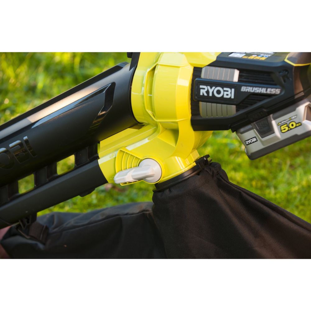 RYOBI 18V ONE+ CORDLESS BRUSHLESS LEAF BLOWER VACUUM, BARE TOOL [OBV18]