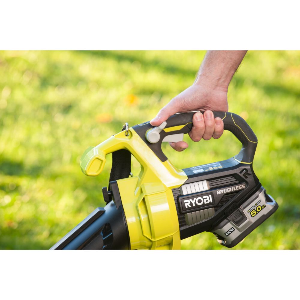 RYOBI 18V ONE+ CORDLESS BRUSHLESS LEAF BLOWER VACUUM, BARE TOOL [OBV18]