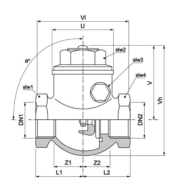 PEGLER BRONZE SWING CHECK VALVE PN20 10638 PT | 1 1/2 IN