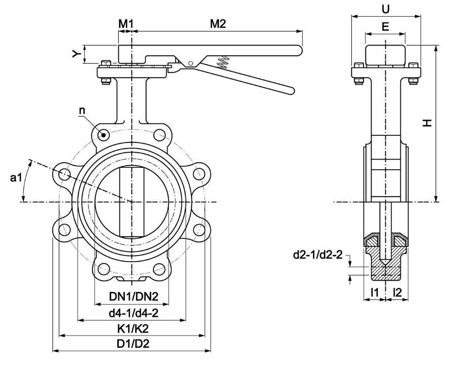 PEGLER DUCTILE IRON BUTTERFLY VALVE FULLY LUGGED PN16 V905 | 200 MM