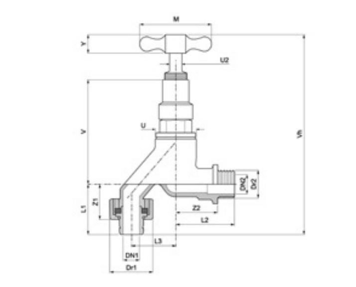 PEGLER BRASS HOSE UNION BIBTAP WITH FERRULE GUARD AND KEY, 141HU FGK | 1/2 IN
