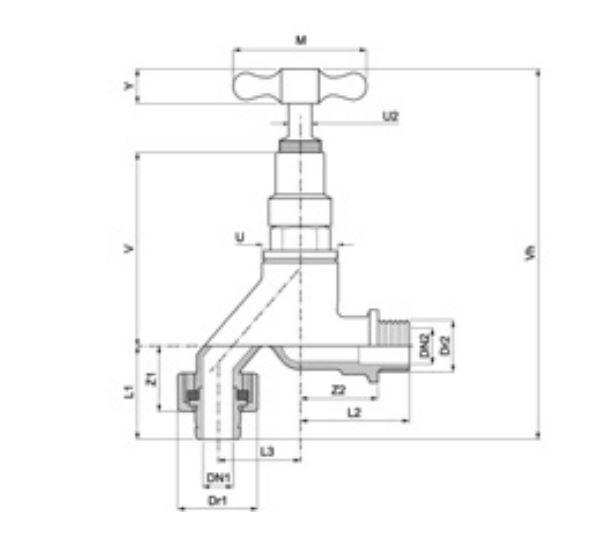 PEGLER DZR BIBTAP WITH DOUBLE CHECK VALVE 142HU FGK | 1/2 IN