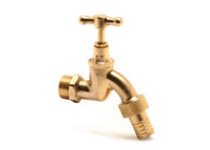 PEGLER LIGHT PATTERN BRASS BIBTAP, HOSE UNION 723 | 1/2 IN