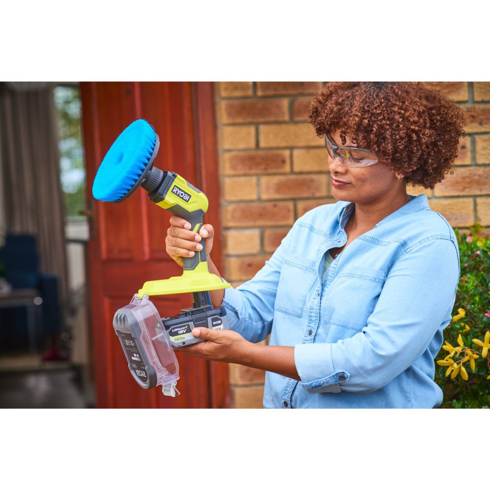 RYOBI 18V ONE+ CORDLESS COMPACT POWER SCRUBBER, BARE TOOL [R18CPS-0]
